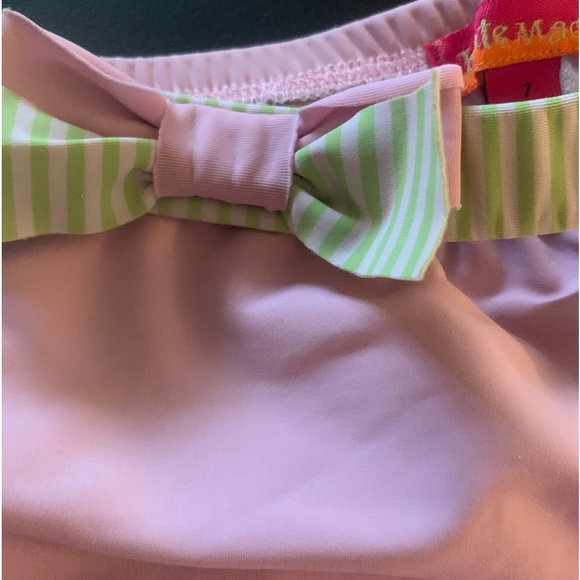 KATE MACK VINTAGE Pink & Green Bikini Boy Short Set - GIRL Size 7 - Picture 7 of 8